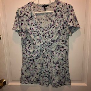Daisy Fuentes Mint Green Floral Blouse